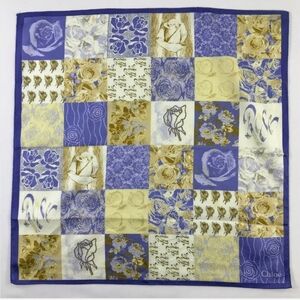 Chloé  Vintage Blue and Green Floral  Bandana / Handkerchief / Neckerchief EUC